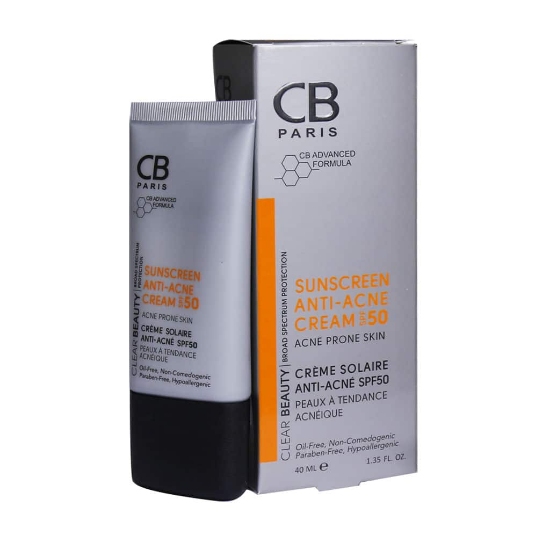 تصویر  کرم ضد آفتاب آنتی اکنه SPF50 فاقد چربی سی بی پاریس - بی رنگ