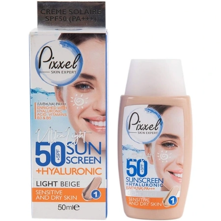 کرم ضد آفتاب SPF50 پوست خشک و حساس پیکسل - بژ روشن