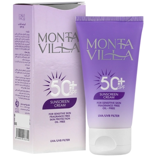 تصویر  کرم ضد آفتاب SPF50 فاقد چربی مونتا ویلا - بی رنگ