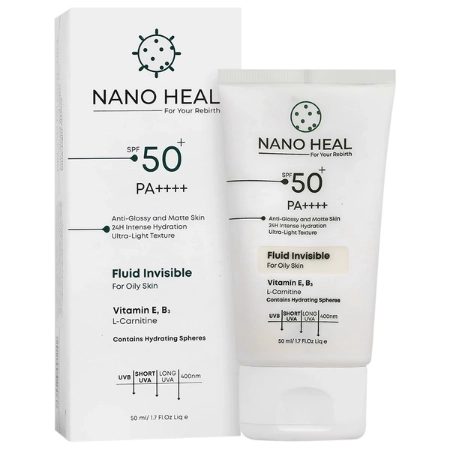تصویر  فلوئید ضد آفتاب SPF50 پوست چرب نانوهیل - بی رنگ