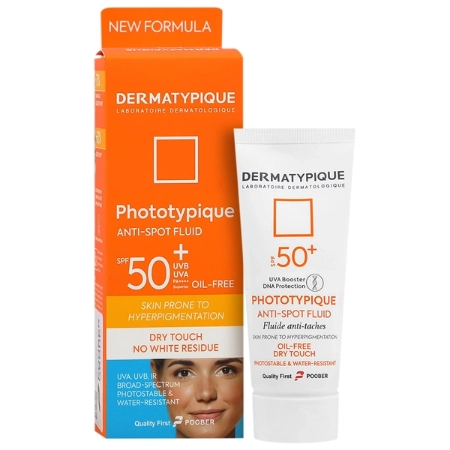 تصویر  فلوئید ضد آفتاب روشن کننده فاقد چربی SPF50 فتوتیپیک درماتیپیک - بی رنگ