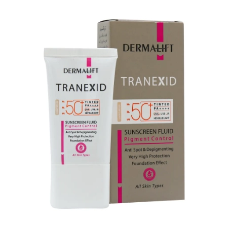 تصویر  فلوئید ضد آفتاب SPF50 روشن کننده ترنکسید درمالیفت - رنگی