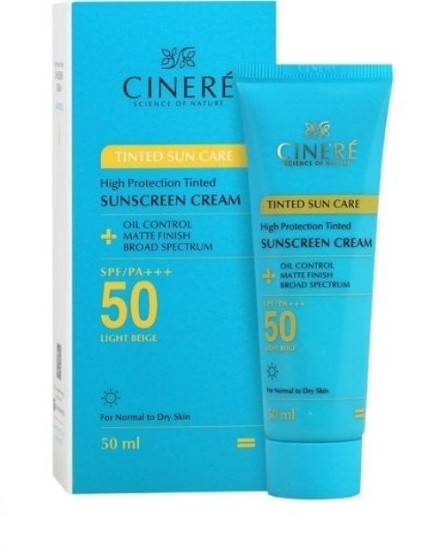 تصویر  کرم ضد آفتاب SPF50 پوست خشک و معمولی سینره - بژ روشن