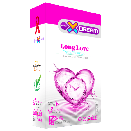 تصویر  کاندوم وقفه دهنده و لذت طولانی مدل Long Love ایکس دریم - 12 عددی