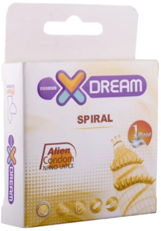 تصویر  کاندوم فضایی چرخشی مدل Spiral ایکس دریم - 1 عددی