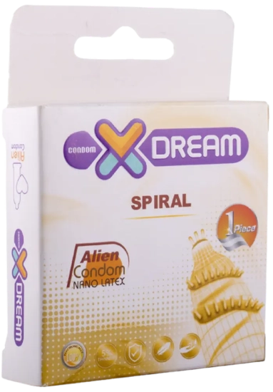 تصویر  کاندوم فضایی چرخشی مدل Spiral ایکس دریم - 1 عددی