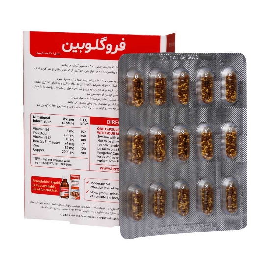تصویر  کپسول آهن فروگلوبین ویتابیوتیکس - 30 عددی