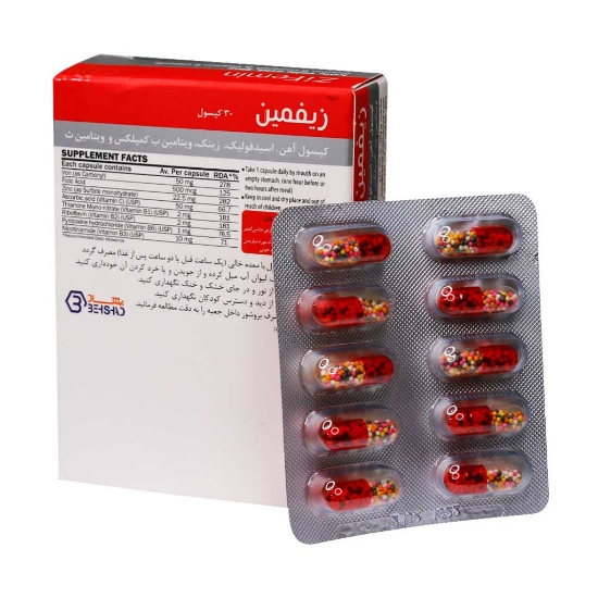تصویر  کپسول آهن زیفمین بهشاد دارو - 30 عددی