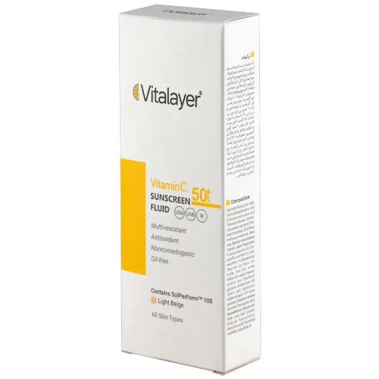 تصویر  فلوئید ضد آفتاب ویتامین ث SPF50 انواع پوست ویتالیر - بژ روشن