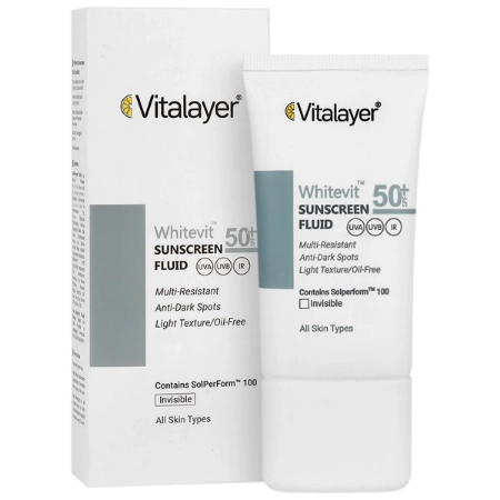 تصویر  فلوئید ضد آفتاب و ضد لک SPF50 انواع پوست وایت ویت ویتالیر - بی رنگ