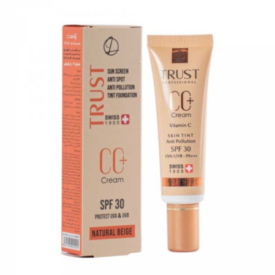 تصویر  سی سی کرم پلاس SPF30 ضد آفتاب ضد لک روشن کننده انواع پوست تراست - بژ طبیعی