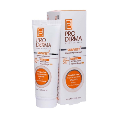 تصویر  کرم ضد آفتاب ضد لک SPF50 پرودرما - بژ طبیعی