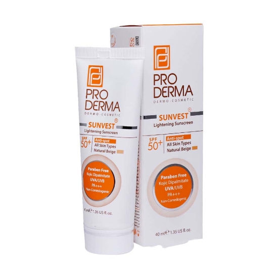 تصویر  کرم ضد آفتاب ضد لک SPF50 پرودرما - بژ طبیعی
