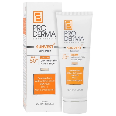 تصویر  کرم ضد آفتاب SPF50 فاقد چربی پرودرما - بژ طبیعی