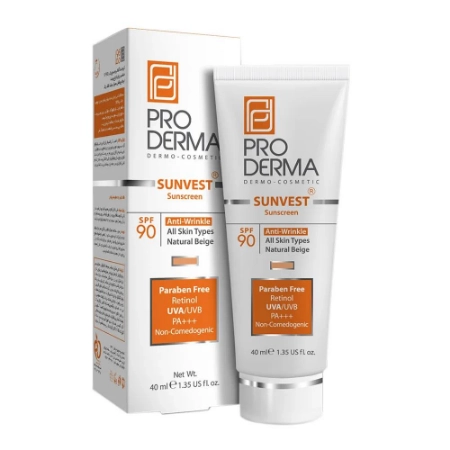 تصویر  کرم ضد آفتاب ضد چروک SPF90 پرودرما - بژ طبیعی