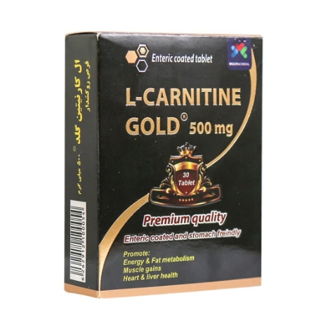 تصویر  قرص ال کارنیتین 500 میلی گرم گلد - 30 عددی