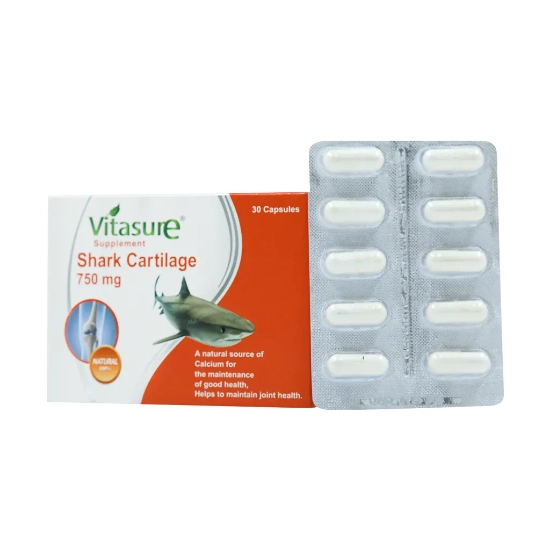 تصویر  کپسول مفاصل شارک کارتیلاژ 750 میلی گرم ویتاشور - 30 عددی