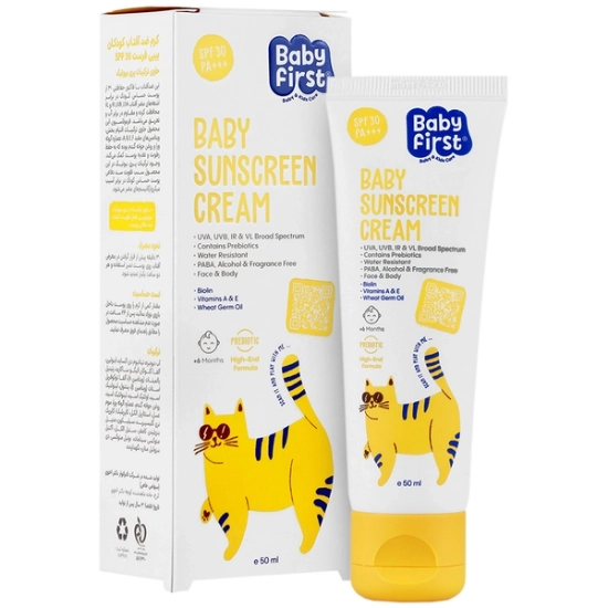 تصویر  کرم ضد آفتاب کودکان SPF 30 بیبی فرست سی گل-بی رنگ