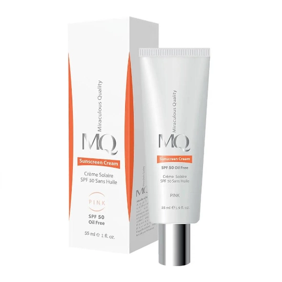 تصویر  کرم ضد آفتاب SPF 50 فاقد چربی ام کیو MQ - رز (صورتی)