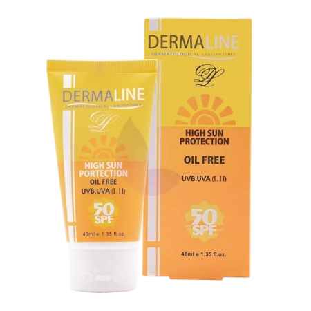 تصویر  کرم ضد آفتاب فاقد چربی SPF 50 درمالاین - بی رنگ