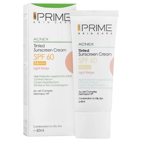 تصویر  کرم ضد آفتاب SPF60 فاقد چربی پرایم - بژ روشن