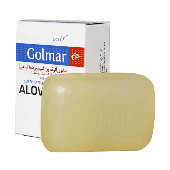 تصویر  صابون مرطوب کننده آلوئه ورا گلیسیرینه گلمر - 100 گرم