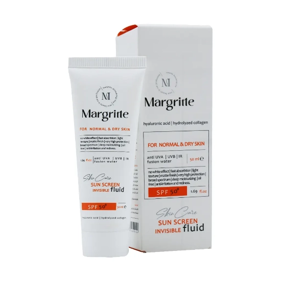 تصویر  فلوئید ضد آفتاب SPF50 پوست نرمال تا خشک مارگریت - بی رنگ
