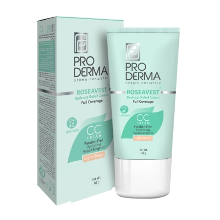 تصویر  کرم مرطوب کننده و ضد آفتاب پوشاننده رنگی SPF40 پرودرما (سی سی کرم ) - بژ روشن