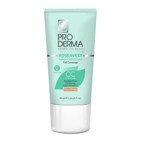 تصویر  کرم مرطوب کننده و ضد آفتاب پوشاننده رنگی SPF40 پرودرما ( سی سی کرم ) - بژ طبیعی