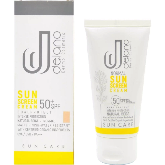 تصویر  کرم ضد آفتاب SPF 50 پوست خشک و معمولی دلانو - بژ طبیعی