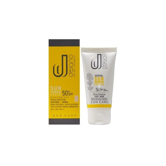 تصویر  کرم ضد آفتاب SPF50 پوست معمولی و خشک دلانو - بژ روشن