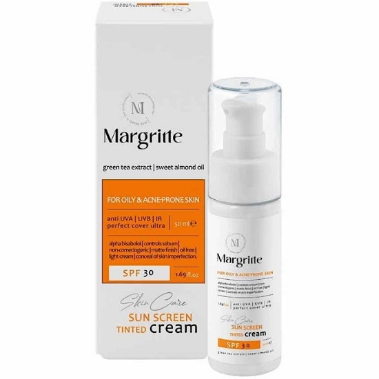 تصویر  کرم ضد آفتاب SPF 30 مارگریت پوست معمولی تا چرب - بژ روشن