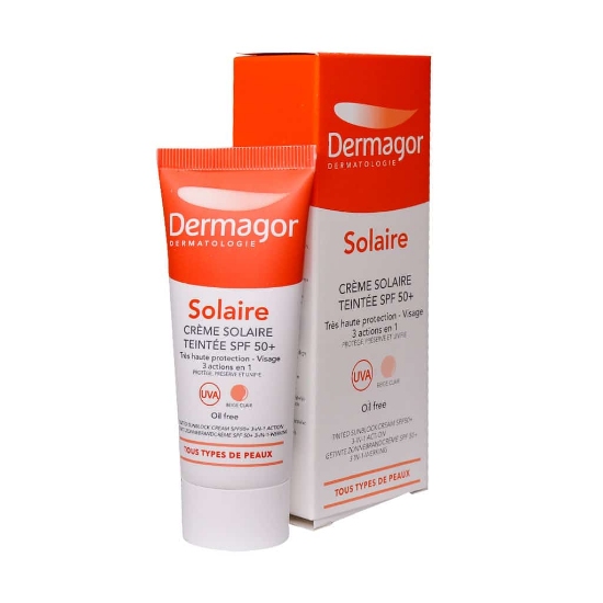 تصویر  کرم ضدآفتاب 3در1  فاقد چربی SPF50 درماگور - رنگی