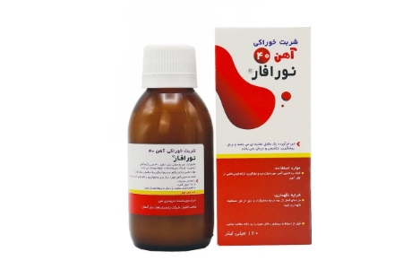 تصویر  شربت آهن 40 میلی گرم نورافار - 120 میلی لیتر