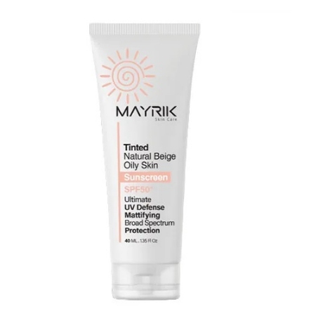 تصویر  کرم ضد آفتاب و آبرسان SPF50 پوست چرب میریک - بژ طبیعی