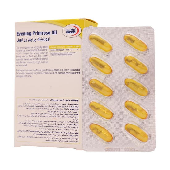 تصویر  کپسول روغن گل مغربی ایوینینگ پرایم رز 1000 یوروویتال - 30 عددی