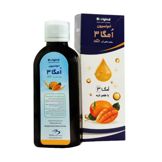 تصویر  شربت روغن ماهی تن امگا3 بایو اورجینال وانا دارو گستر (طعم انبه) - 180 میلی لیتر